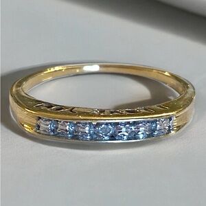 Vintage 10K Yellow Gold DIAMOND Accent "I Love You" Band Ring Size 7 CUTE!